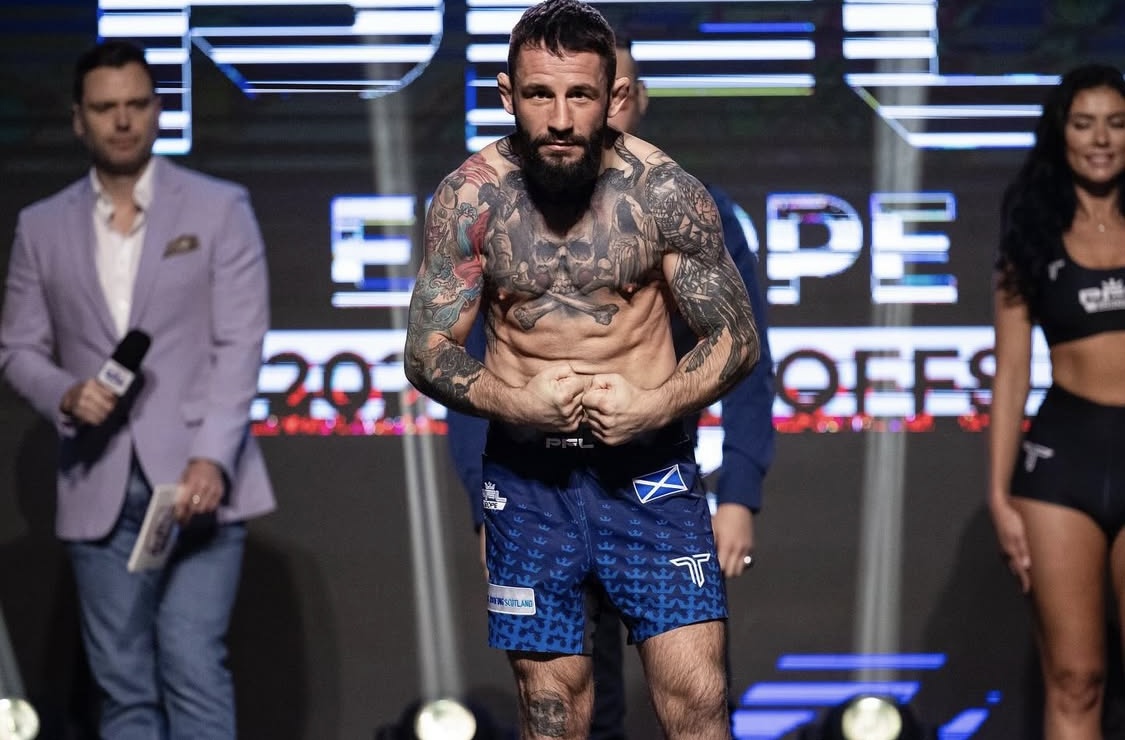 Brian Hyslop at a professional MMA weigh-in